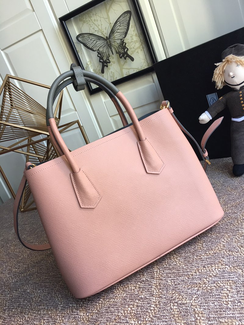 Prada Double Saffiano Leather Bag Shoulder Bag Pink 1BG775